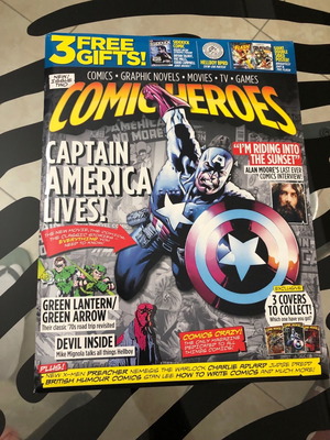 Comic Heroes Magazine #2 used, Captain America, Hellboy, Alan Moore