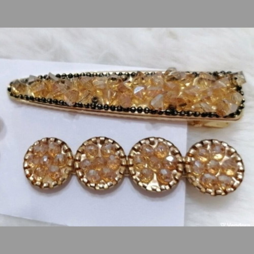 Women’s hair accessory clips set of 2 with crystals new