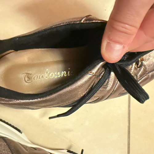 Δερμάτινα Παπούτσια Metallic Sneakers Toutounis Καινούργια, Καφέ Μέγεθος 36