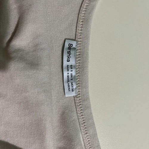 Bershka beige crop top, size S