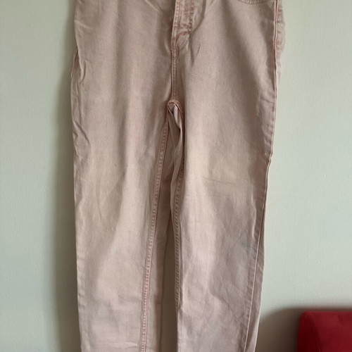 Bershka pink straight cropped jeans like new, size 38
