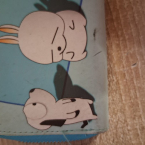 Wallets used with designs, blue and pink, set of 2