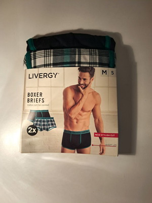 Livergy men's boxer briefs set of 2, size M, new, multicolor