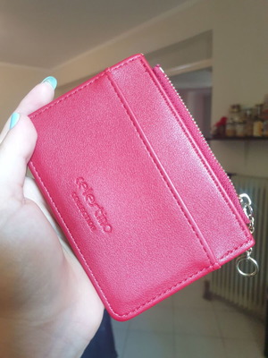 Celestino burgundy wallet with card slots and zipper pocket, new