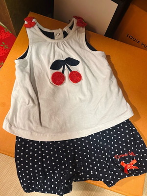 Orchestra baby romper used with cherry design, 9 months