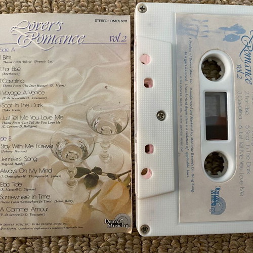 Lover's Romance instrumental music cassette tapes, pack of 4