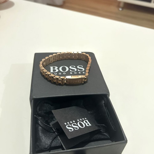 Hugo Boss men's bracelet rose gold plated stainless steel