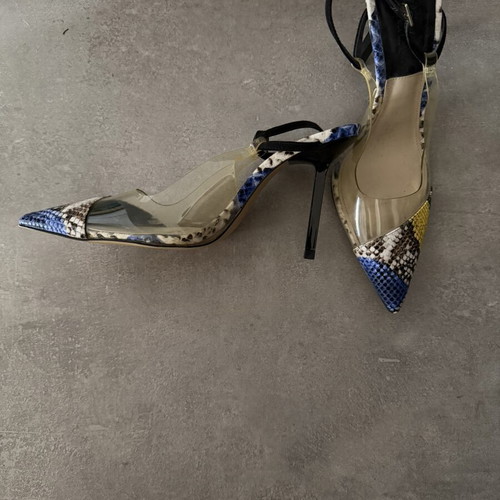 Zara heels with transparent and snake print details size 38 like new
