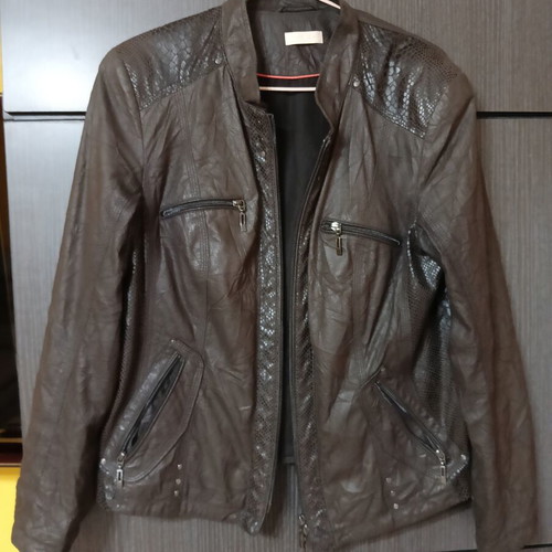 Bonita faux leather jacket size 44 like new, brown