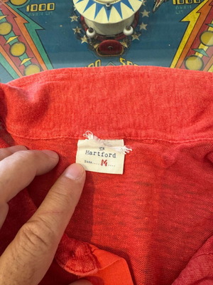 Hartford Linen Polo Shirt Size M Used Red Coral