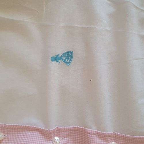 Fursterberg men's white shirt with pink check collar and cuffs like new