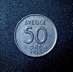  τιμή συζητήσιμη Ασημένιο νόμισμα Σουηδία 50 Öre - Gustaf VI Adolf 1953