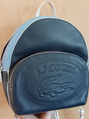 Lacoste σακίδιο πλάτης σαν καινούργιο, άσπρο και μπλε δέρμα