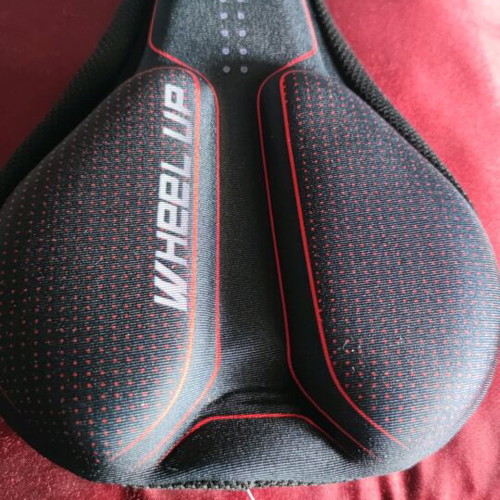 Bicycle saddle cover new orthopedic with cushions black and red