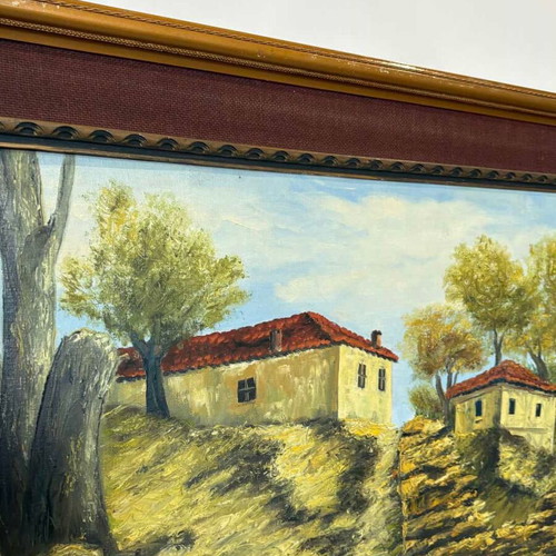 Vintage hand-painted wall frame used with artist signature 71x91