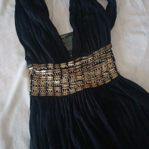 Fullah Sugah dress new, black with gold details, size S