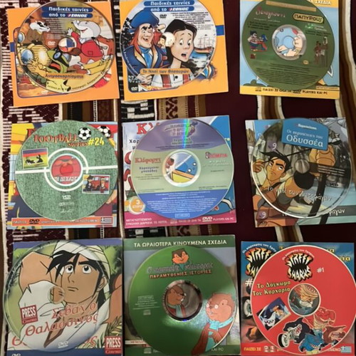 Pack of 20 children's DVD and VCD used, classic animated cartoons with dubbing