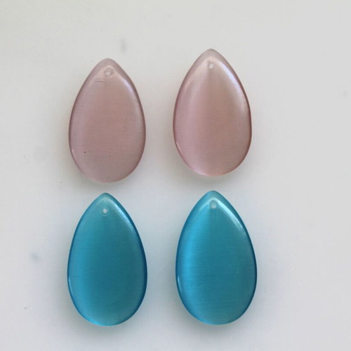 Cat's Eye tear gemstones set of 4 for jewelry making, new