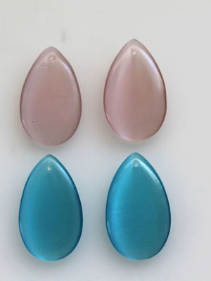 Cat's Eye tear gemstones set of 4 for jewelry making, new