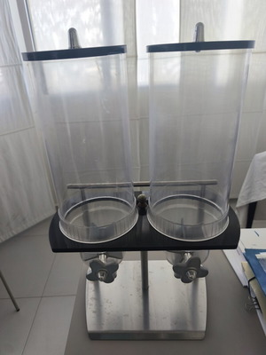 Garibaldi cereal dispenser used, 2 compartments