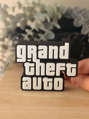 Grand Theft Auto Logo 3D Printed Desk Sign made to order