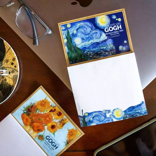Magnetic notepad with Van Gogh Starry Night artwork new