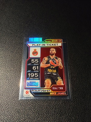 2025-2026 Panini Euroleague Contenders Play-In Ticket Mike James like new