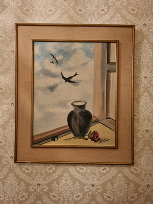 Painting by Greek artist A.M. like new, 65cm x 57cm