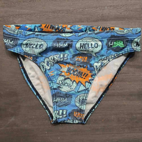 Aquarapid Boys Boom Swim Brief used, multicolor, size 10-11