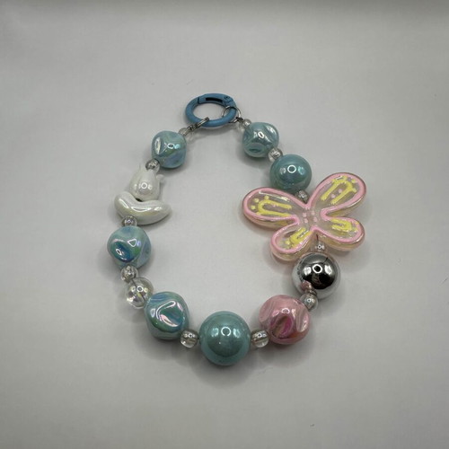 Handmade key chain Blue butterfly new