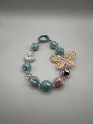 Handmade key chain Blue butterfly new