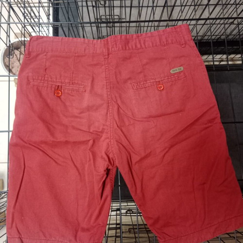 RMS men's bermuda shorts used, red burgundy, slim fit