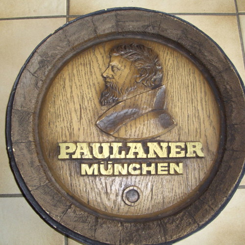 Decorative advertising barrel imitation used from old brewery