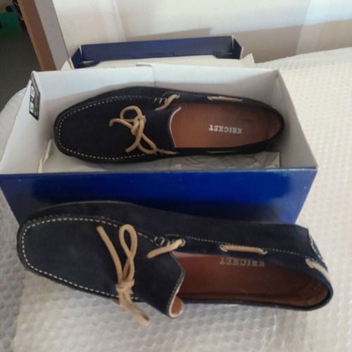 Kricket Blue Suede Moccasins Size 45 Like New