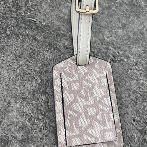 DKNY travel set with passport holder and luggage tag, white leather