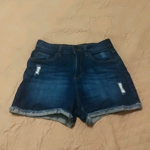 Shorts new, size Small, dark blue with frayed hem