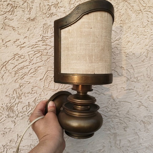 Leo Koek Verlichting lamp used, vintage brass wall light
