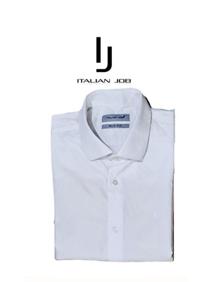 Πουκάμισο Italian Job Large Slim Fit λευκό σχεδόν καινούργιο