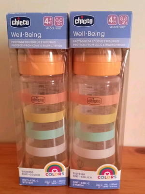Chicco Well-Being Baby Bottle new, for infants 4 months and up 330ml