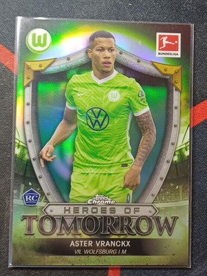 Topps Chrome Bundesliga 2021/22 Aster Vranckx Heroes of Tomorrow card like new
