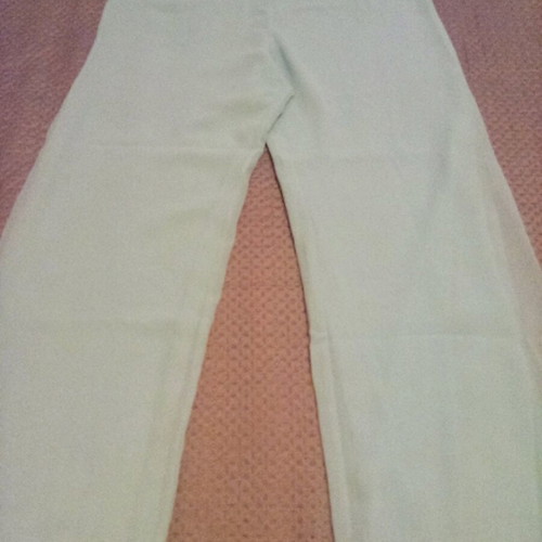 Wide-leg pants used turquoise with double fabric and side slit