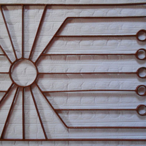 Handmade iron composition for wooden exterior door used 0.60x1.08 m