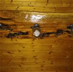 Φωτιστικό οροφής από μασίφ ξύλο ελιάς  - Χειροποίητο (Handmade luminaire from olive tree)