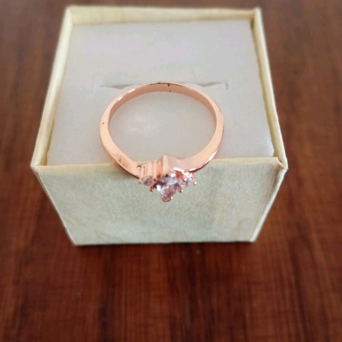 Ring used, gold plated with zircon stones size 7 pink gold