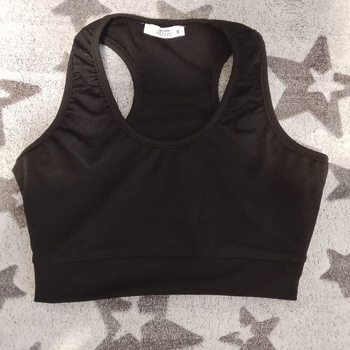 Pink Woman sports bra like new, size S, black