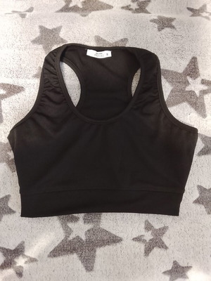 Pink Woman sports bra like new, size S, black
