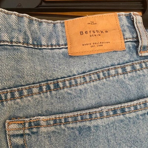 Bershka denim shorts, size S, blue
