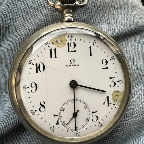 Omega Swiss Made pocket watch used, visible dial marks