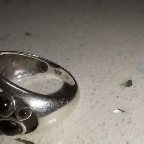 Δαχτυλίδι ασήμι 925 με μαύρο όνυχα, σαν καινούργιο, χειροποίητο, ν 53