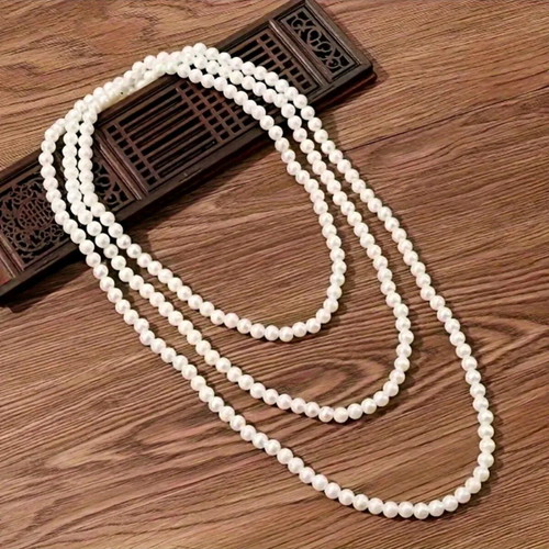 Pearl necklace very long, new, length 178 cm